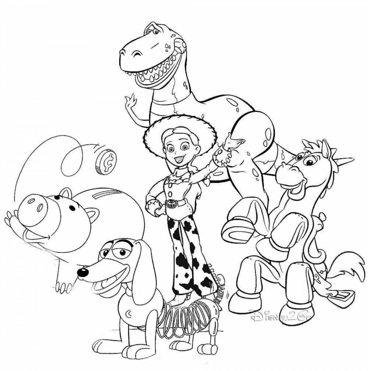 Яркая раскраска dinosity cartoon