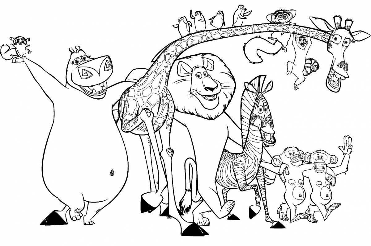 Комическая раскраска dinosity cartoon