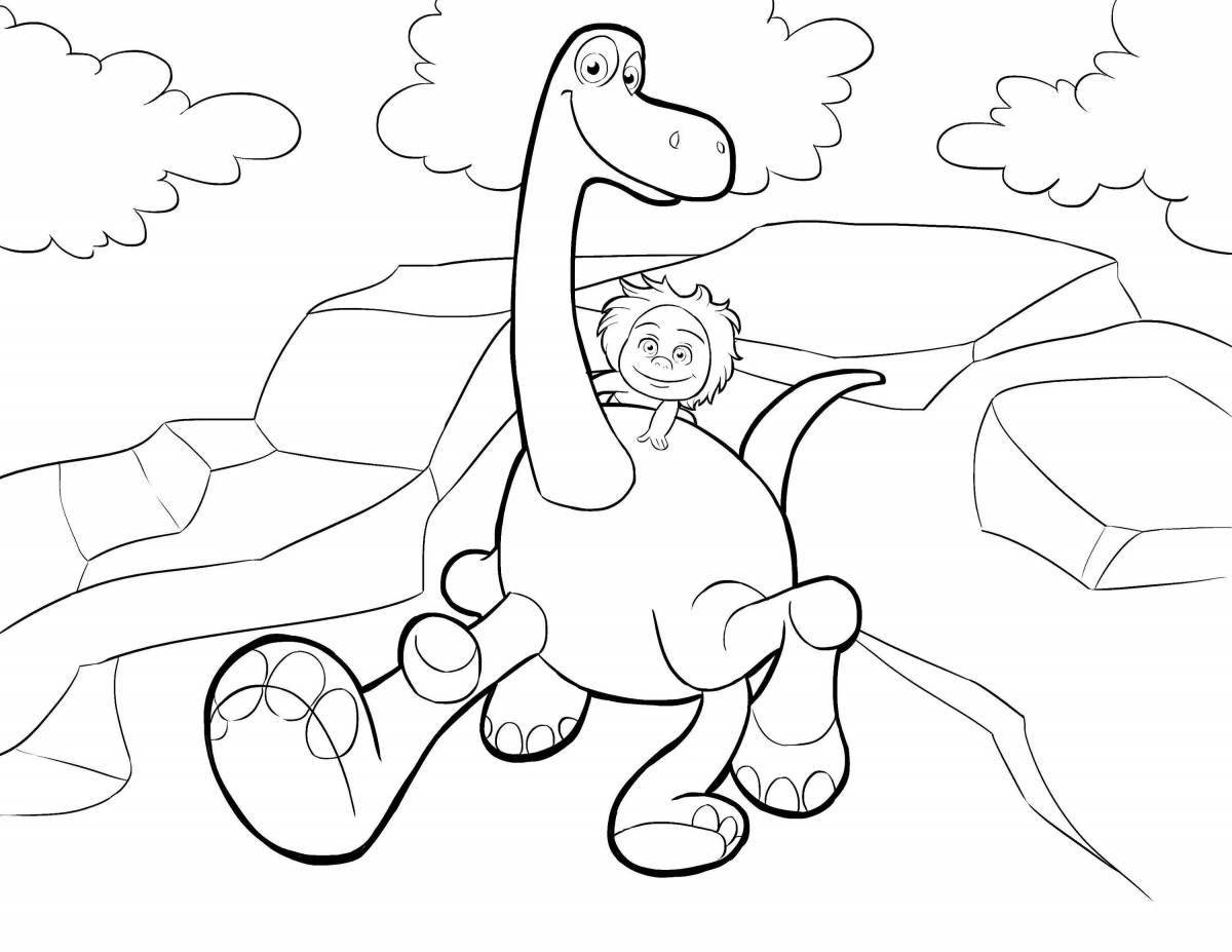 Energetic coloring dinosity cartoon