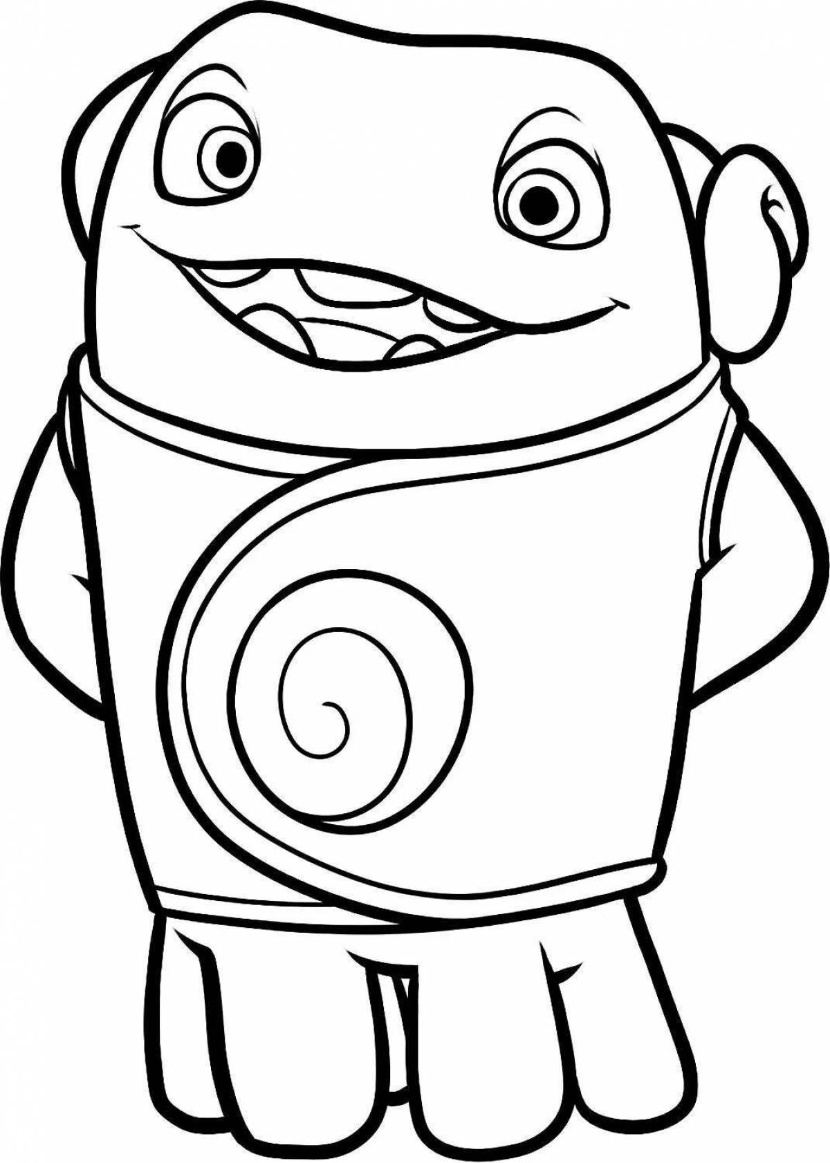 Bold coloring page dinosity cartoon