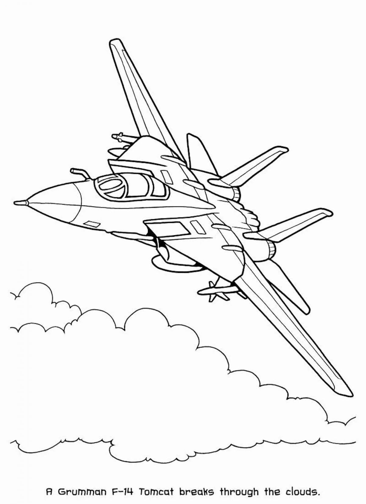 Vivacious reactive plane coloring page