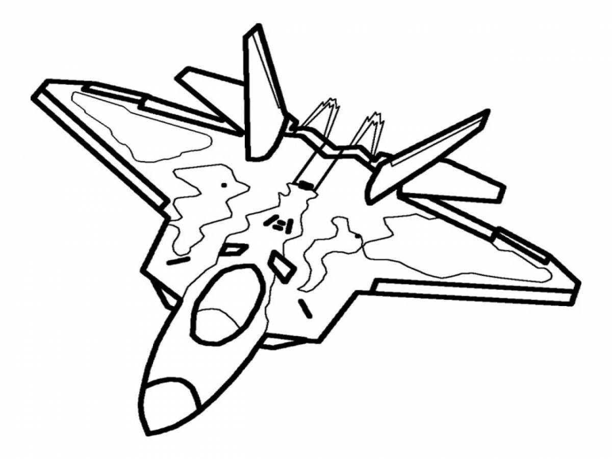 Adventure jet coloring page