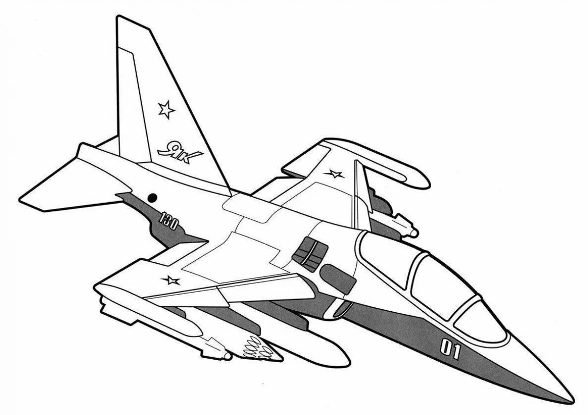 Coloring page gorgeous jet plane