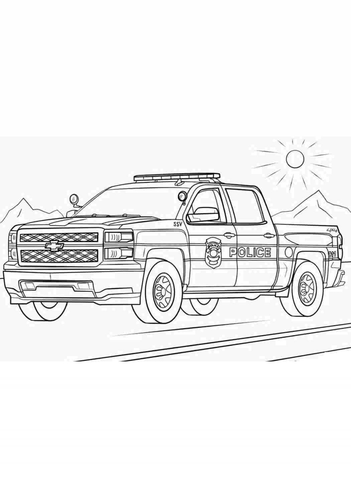 Mercedes police coloring page