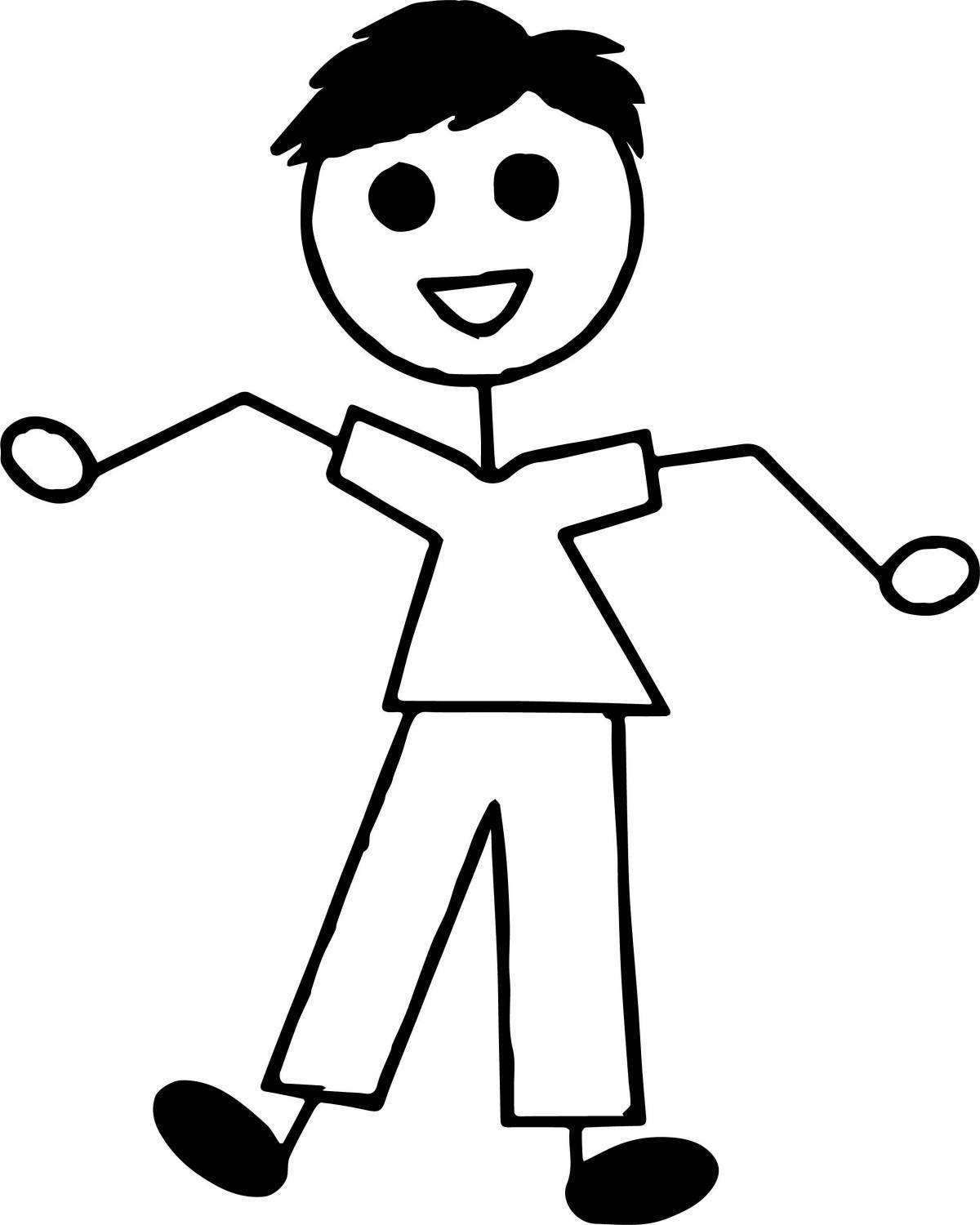 Coloring page playful henry stickman
