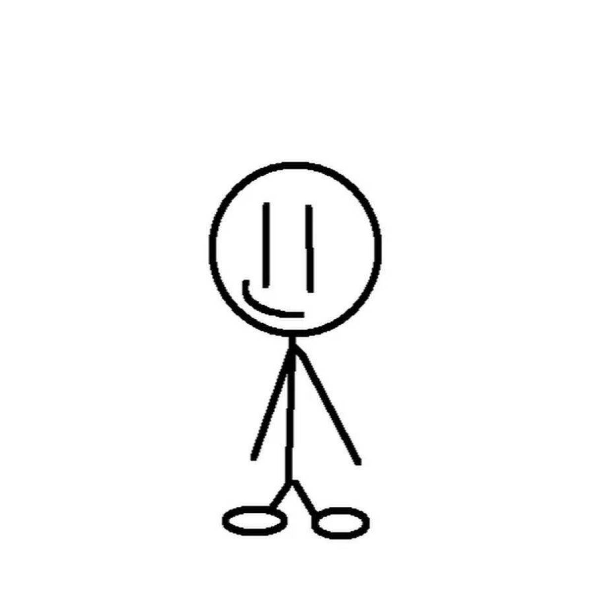 Henry stickman funny coloring page