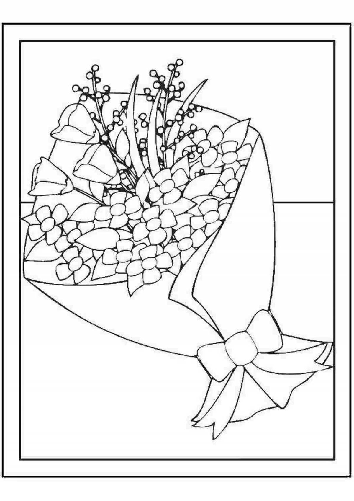 Coloring book shiny winter bouquet