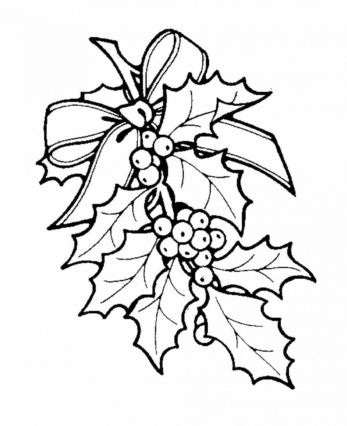 Coloring book beautiful winter bouquet