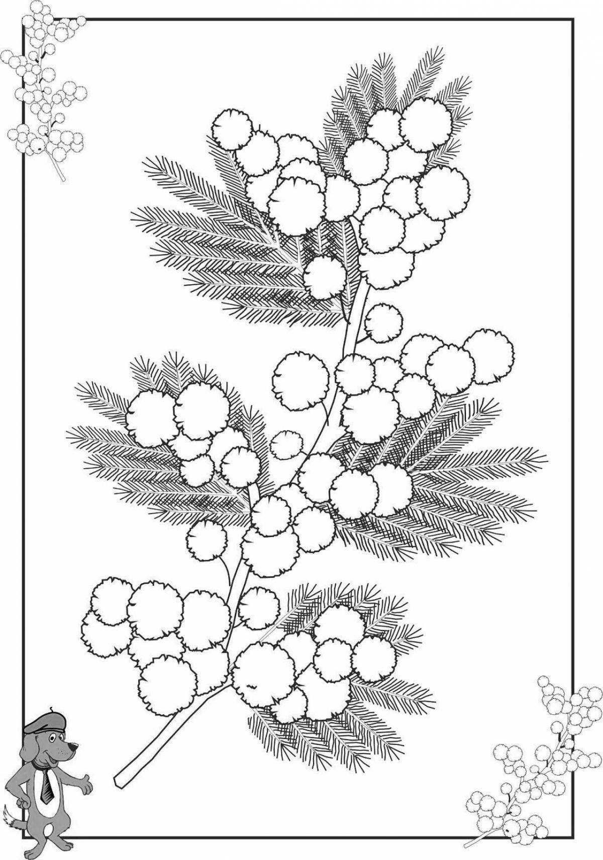 Coloring page dazzling winter bouquet