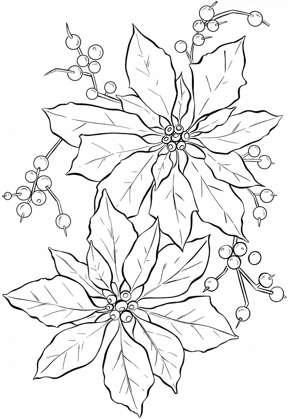 Colouring cheerful winter bouquet