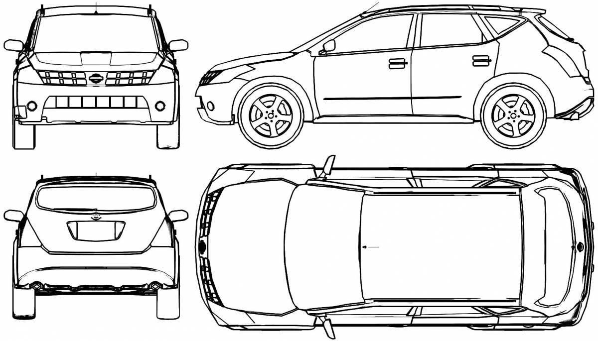 Раскраска очаровательный nissan xtrail