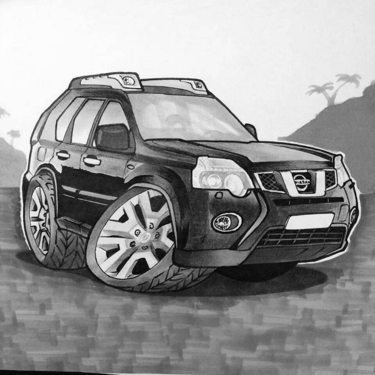 Amazing coloring nissan xtrail