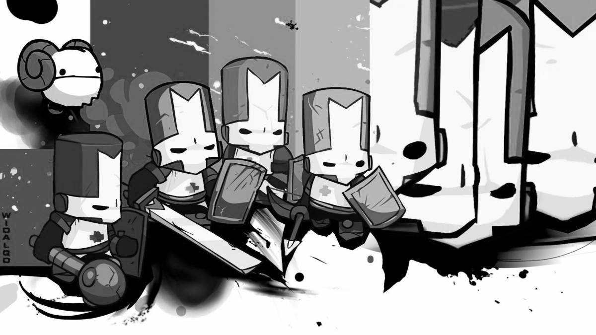 Radiant coloring page castle crashers