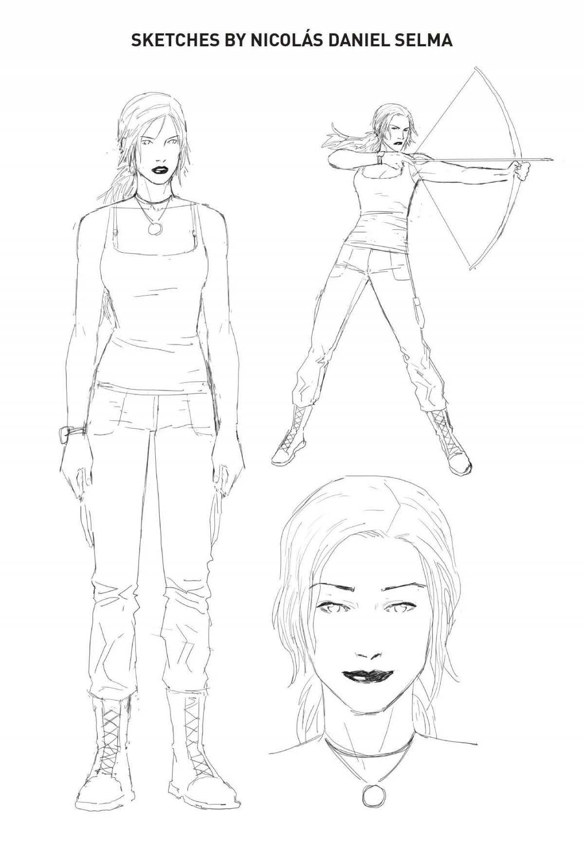 Lara Croft's awesome coloring book