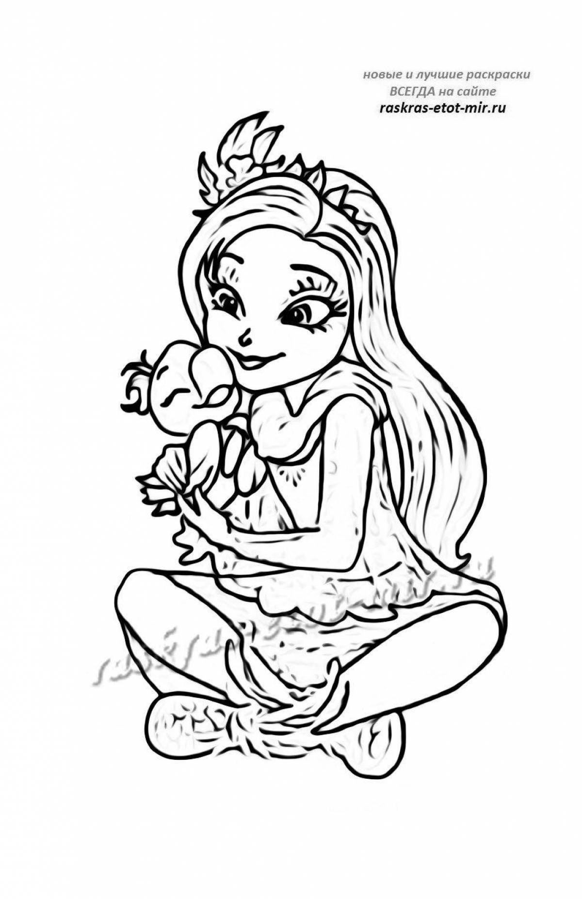 Lovely enchantimals tiger coloring page
