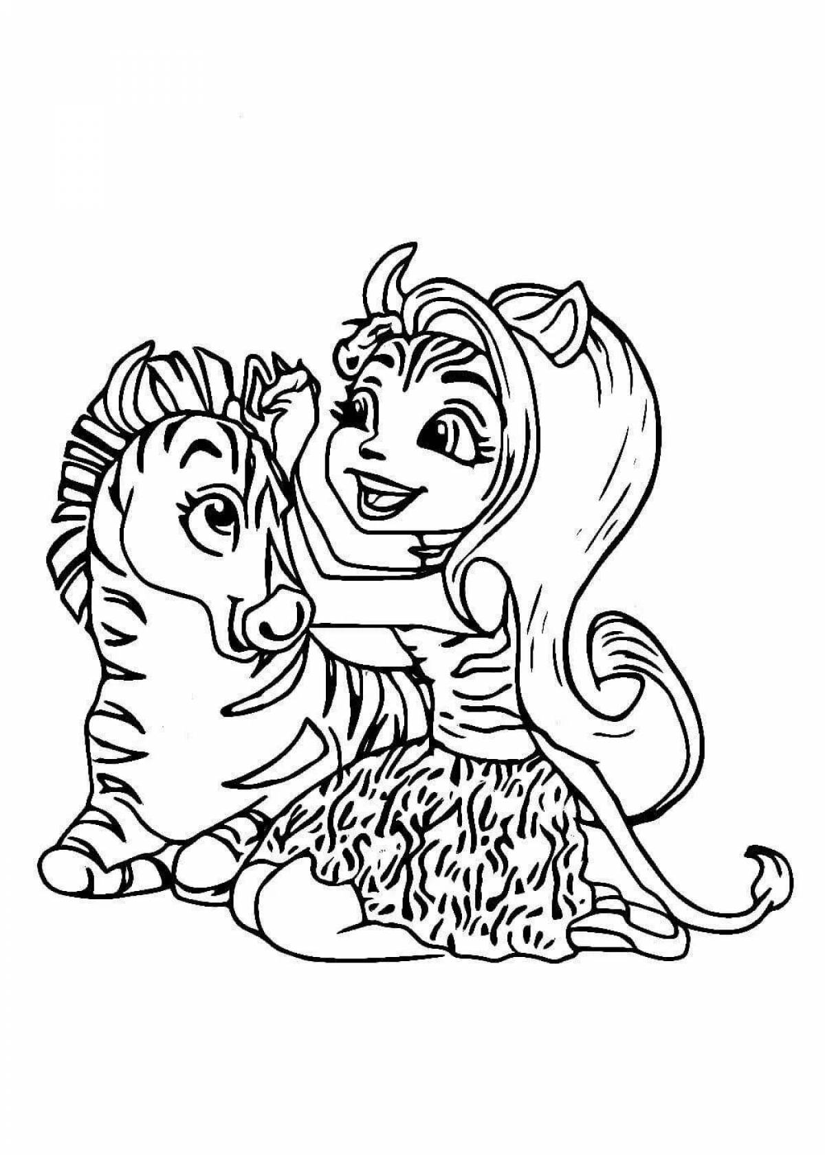 Sweet enchantimals tiger coloring page