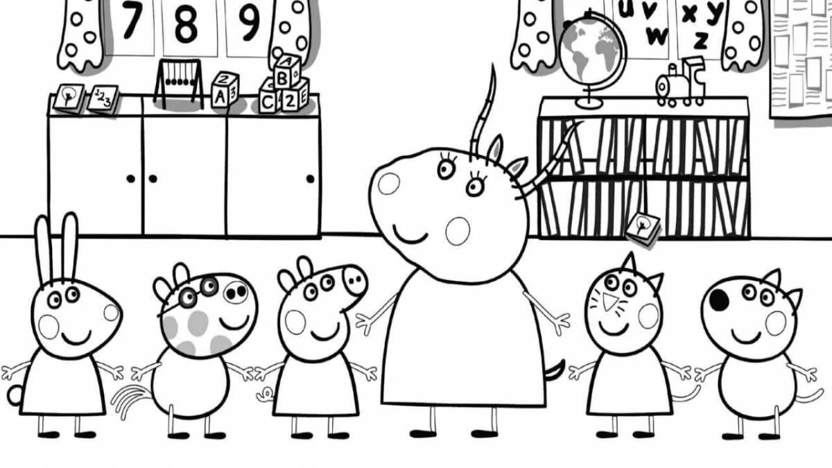 Coloring page funny peppa pig