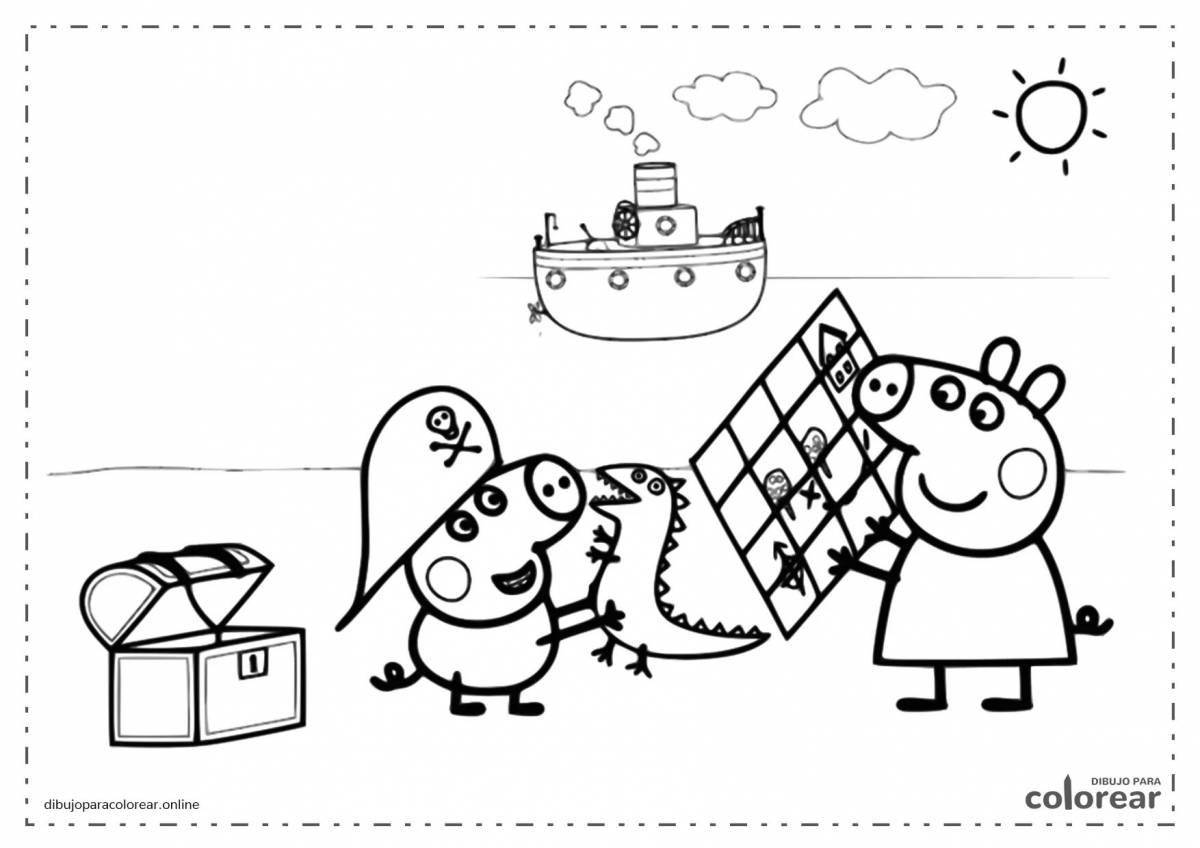 Coloring page adorable peppa pig