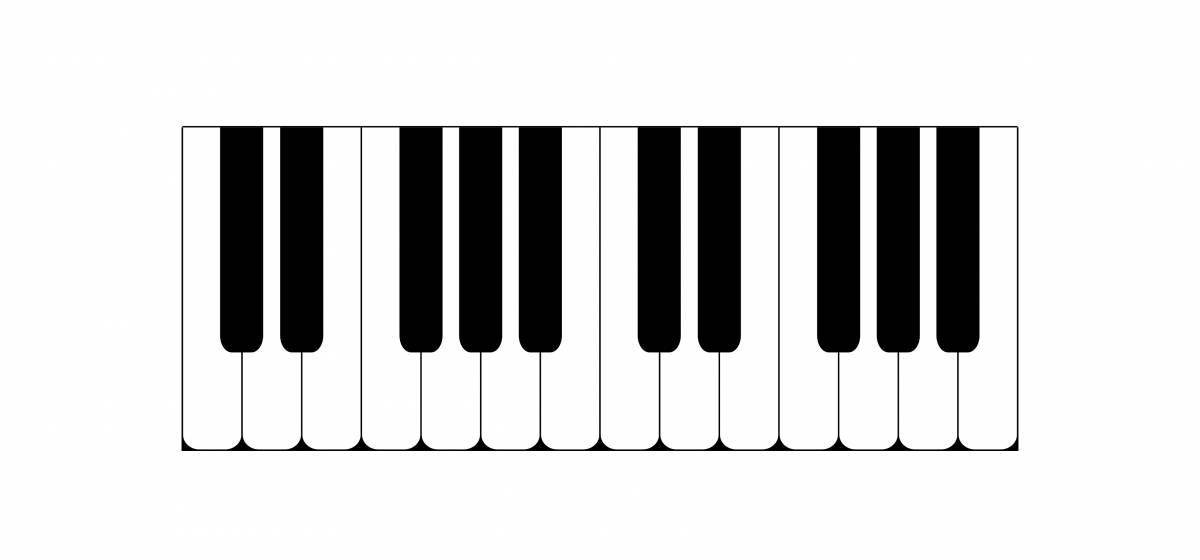 Раскраска радостные клавиши фортепиано