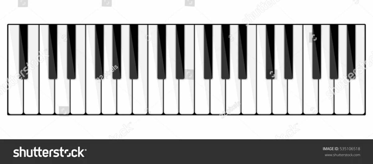 Раскраска светящиеся клавиши пианино
