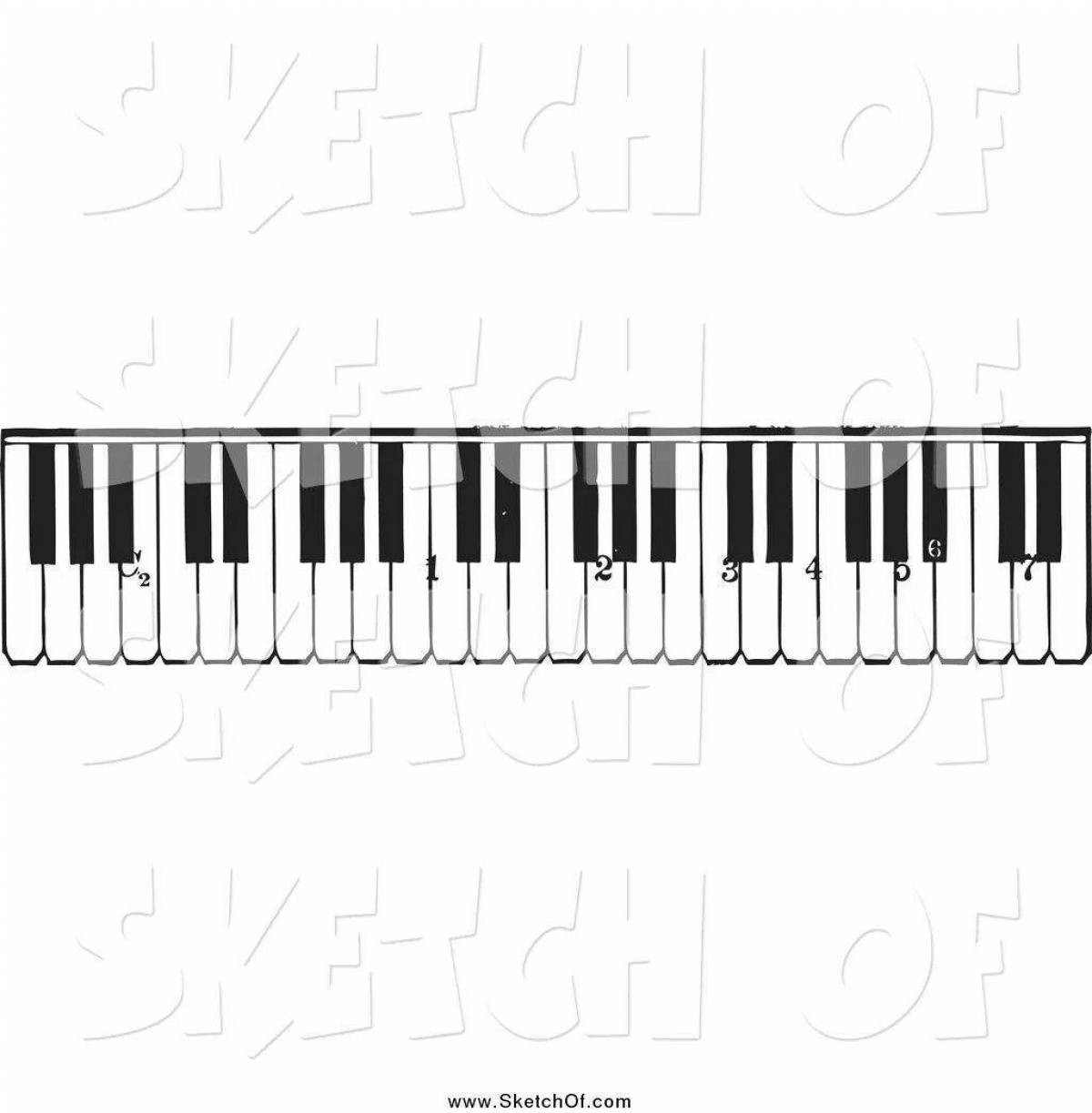 Playful piano keys coloring page