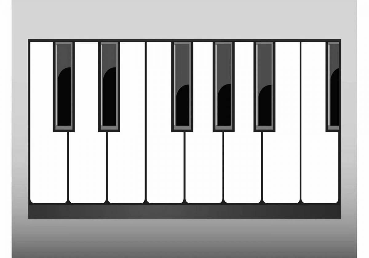 Coloring page festive piano keys