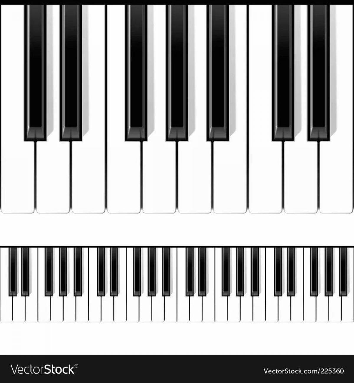 Coloring live piano keys