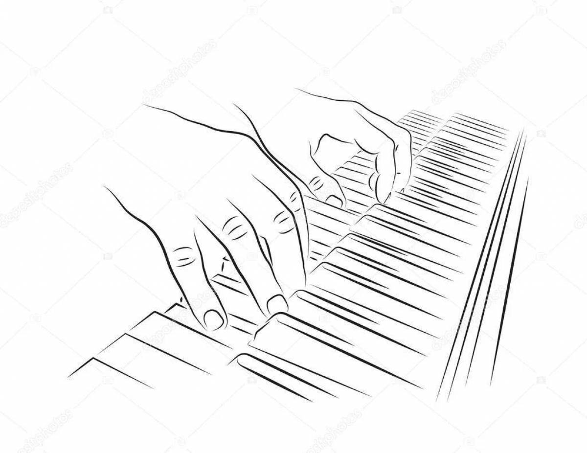 Раскраска буйные клавиши фортепиано