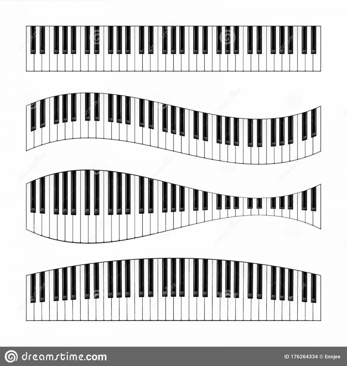 Colored piano keys coloring book