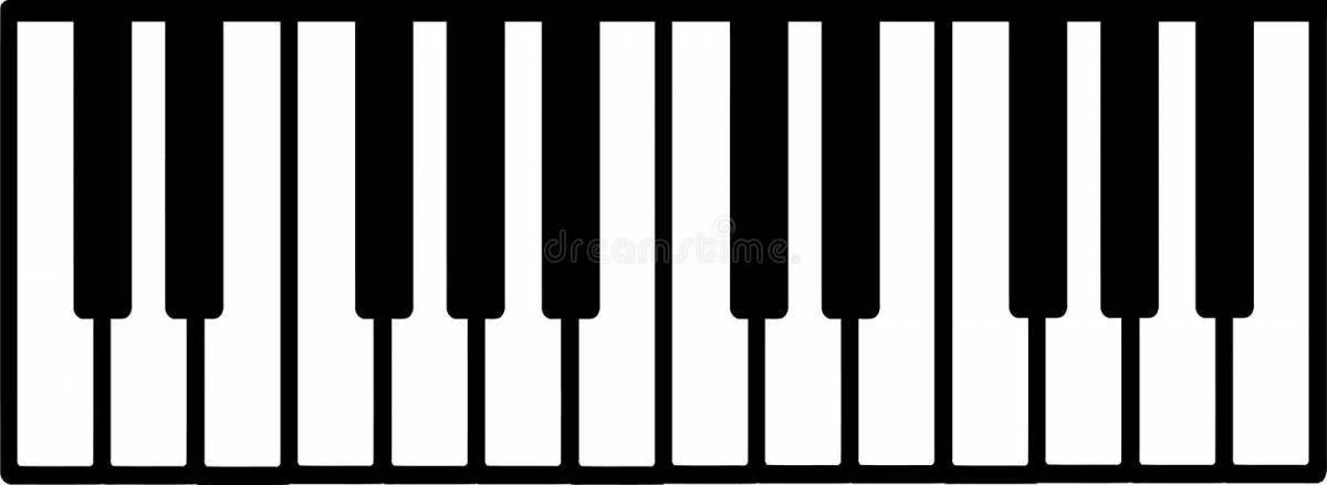 Coloring book gorgeous piano keys
