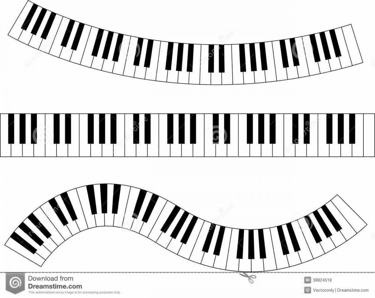 Раскраска экзотические клавиши фортепиано