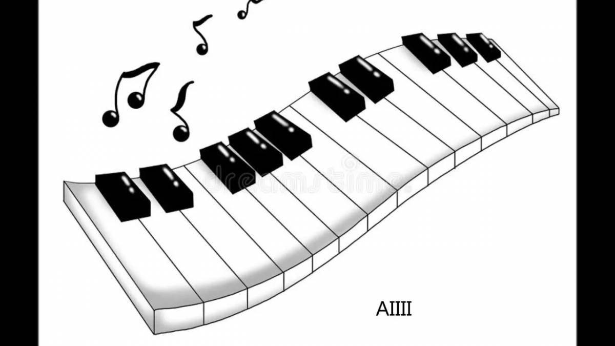 Раскраска заманчивые клавиши фортепиано