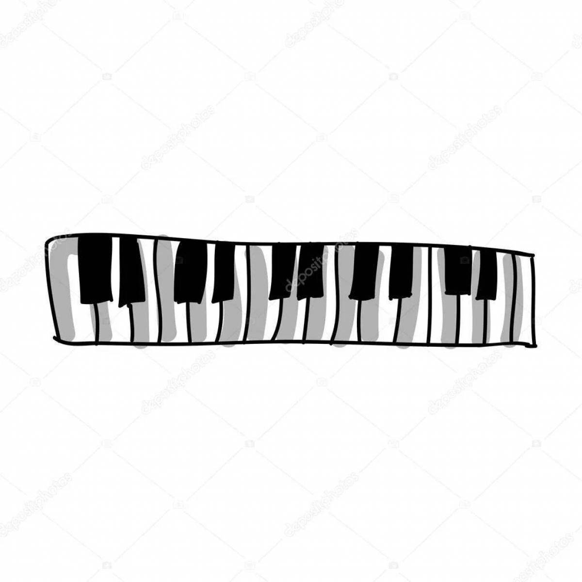 Coloring book spellbinding piano keys