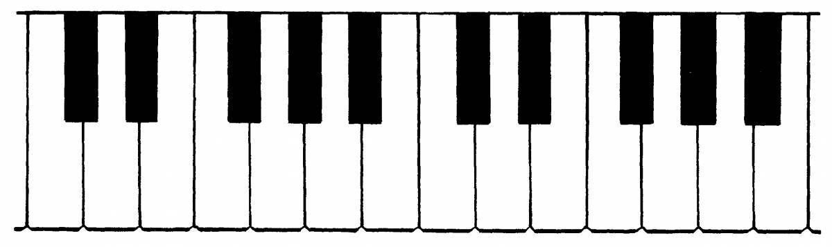 Coloring page exciting piano keys
