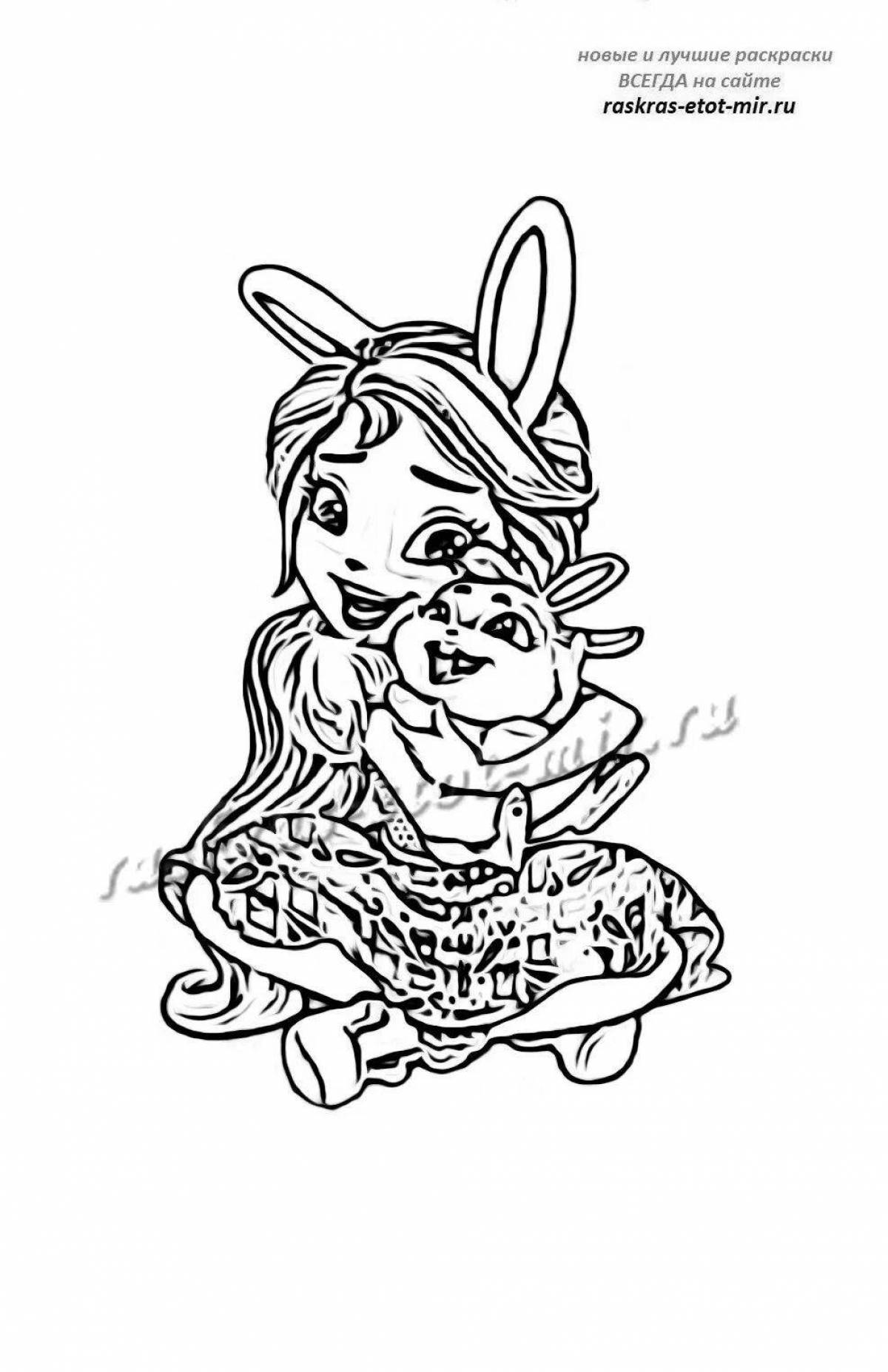 Charming bunny coloring book