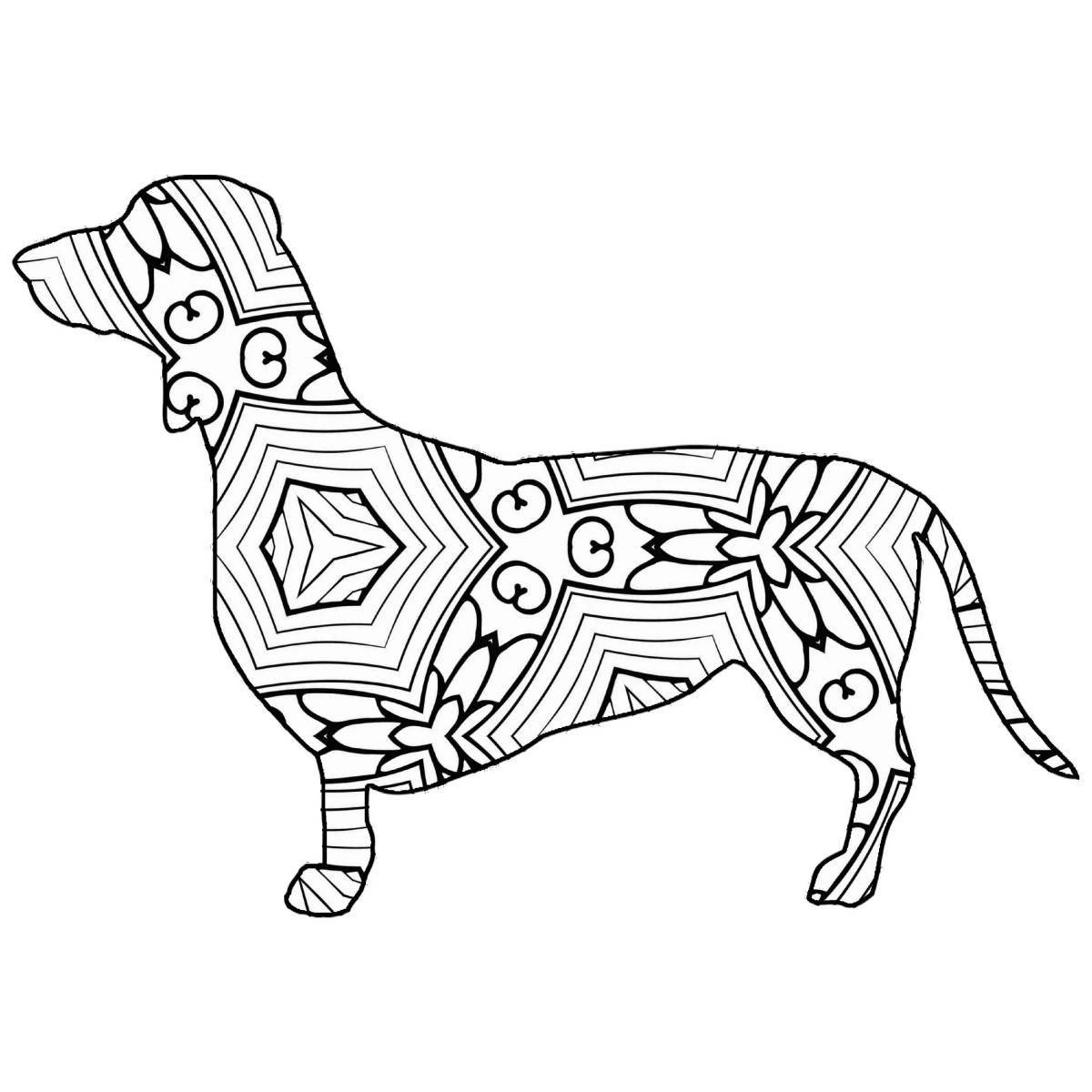 Dachshund adorable anti-stress coloring book