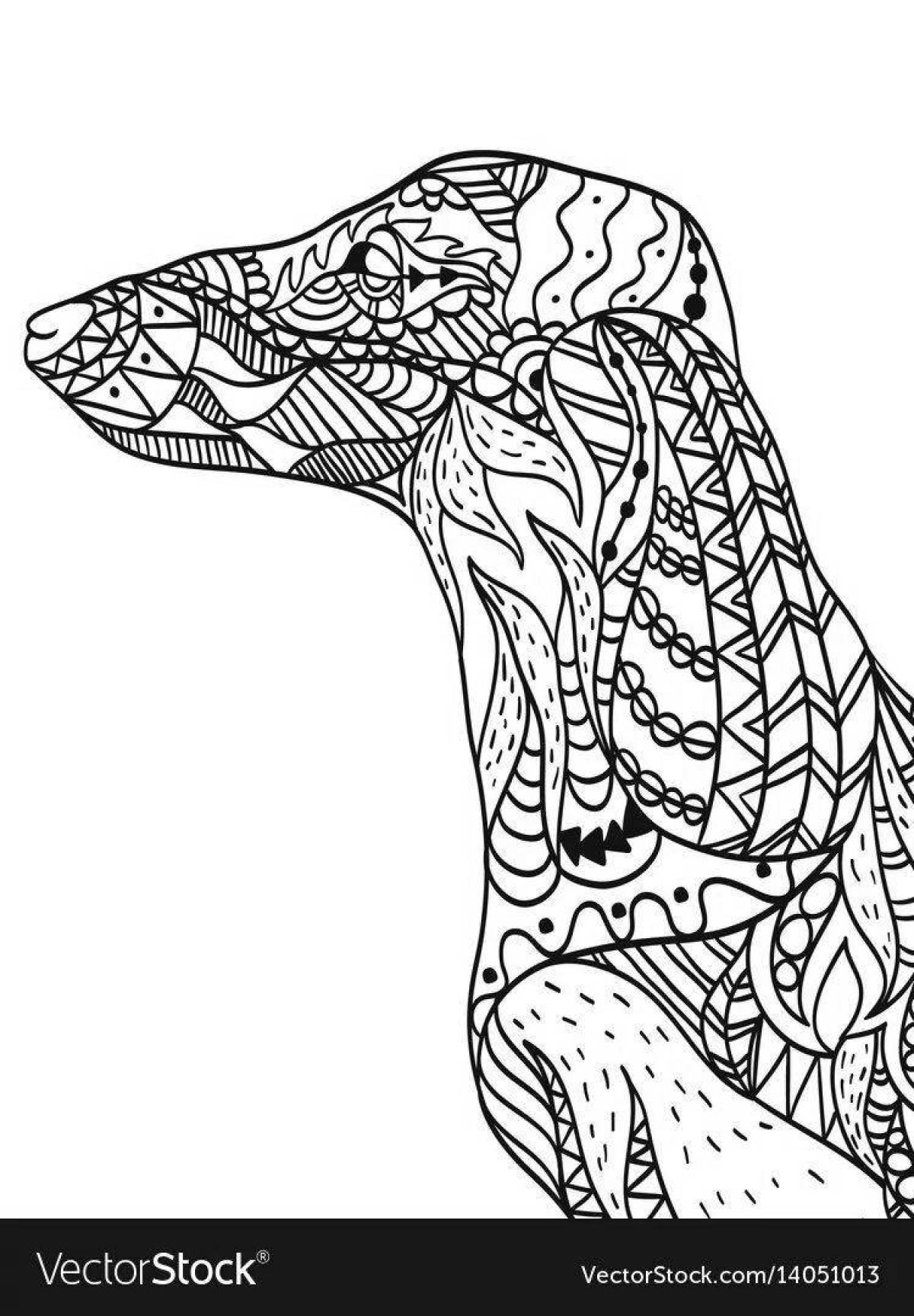 Relaxing dachshund antistress coloring book