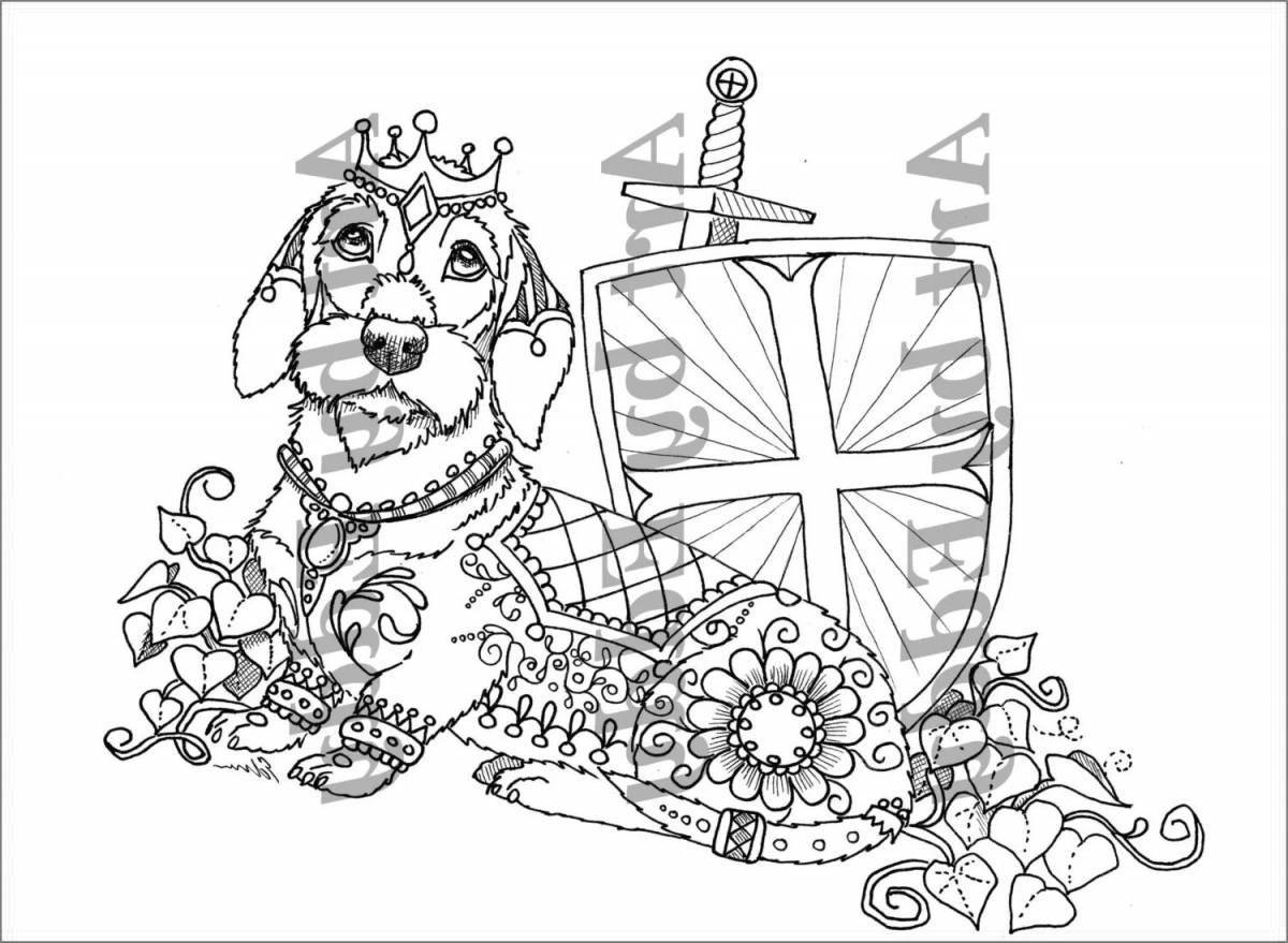 Joyful dachshund antistress coloring book