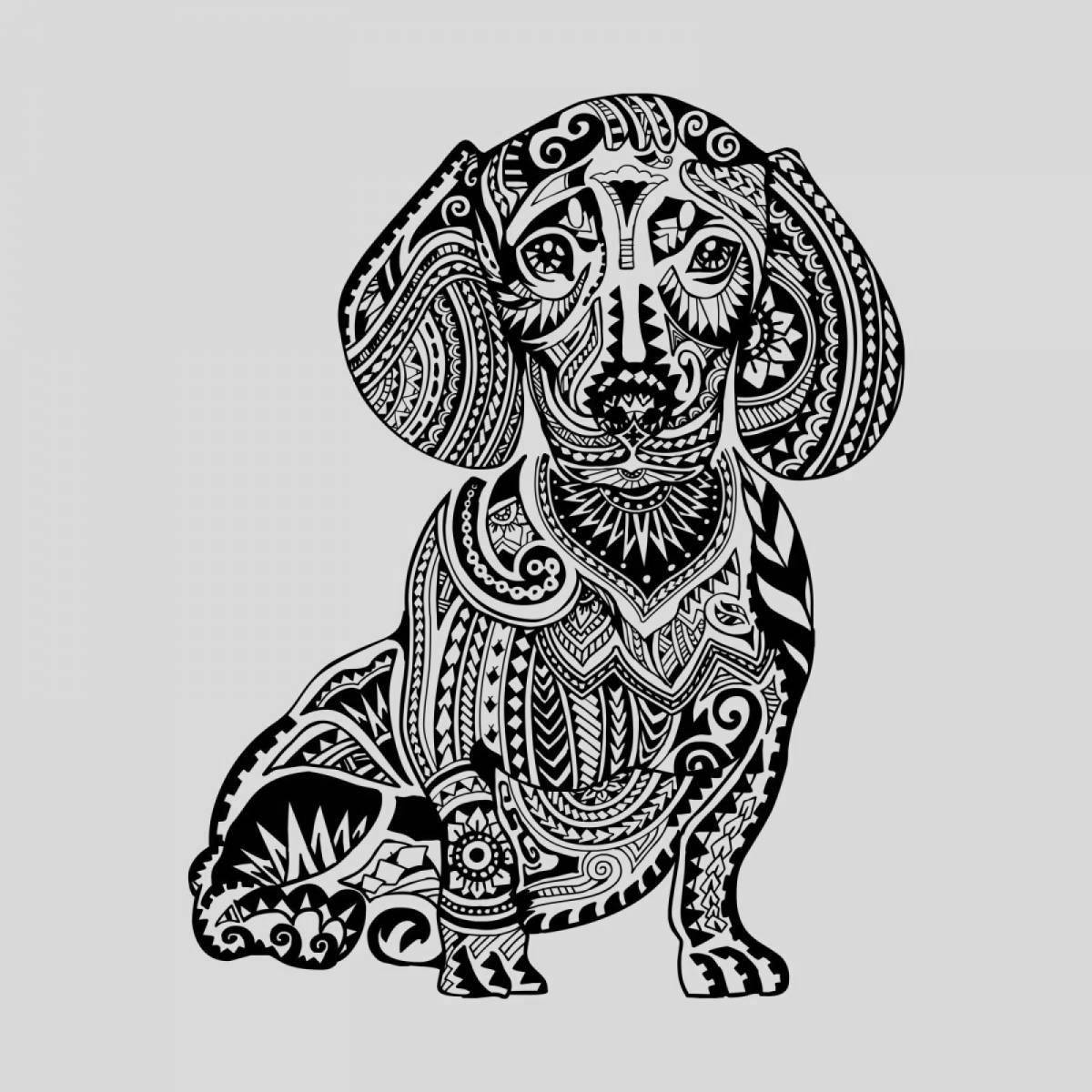 Coloring book delightful dachshund antistress