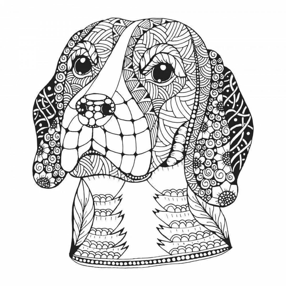 Live dachshund antistress coloring book