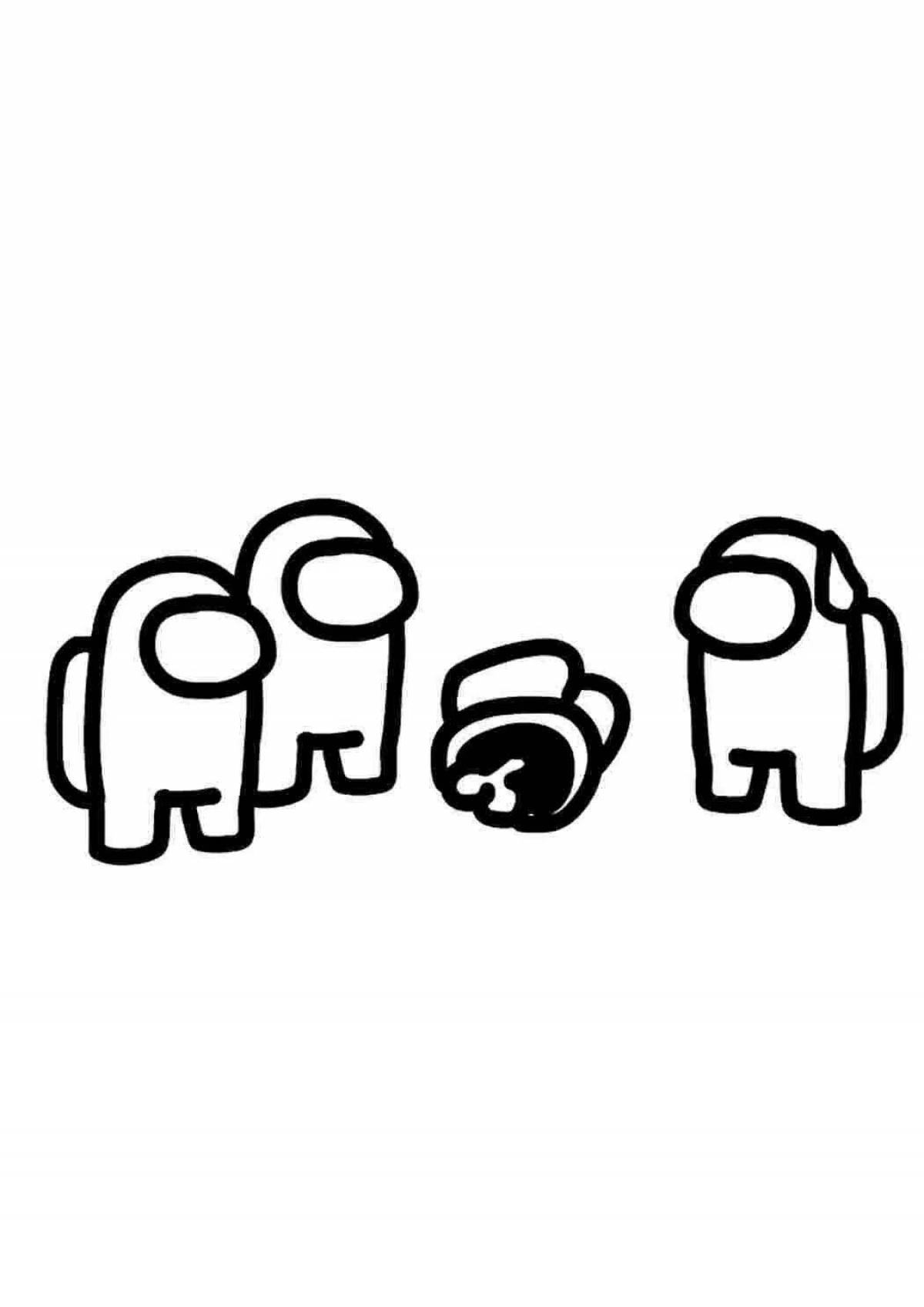 Fabulous amogus traitor coloring page