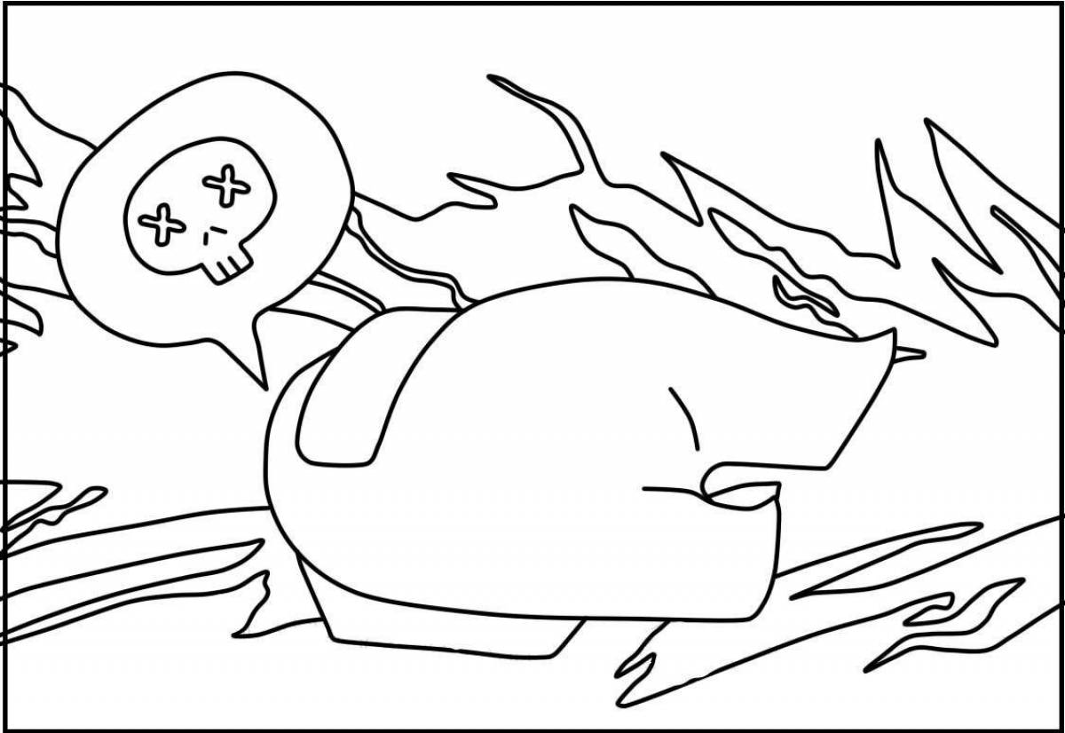 Radiant amogus traitor coloring page