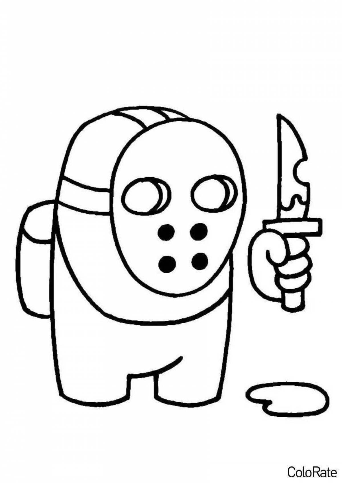 Coloring book magical amogus traitor