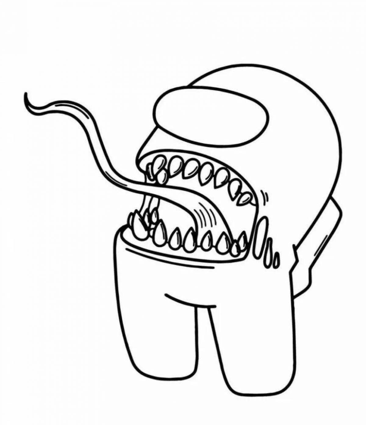Creative amogus traitor coloring page