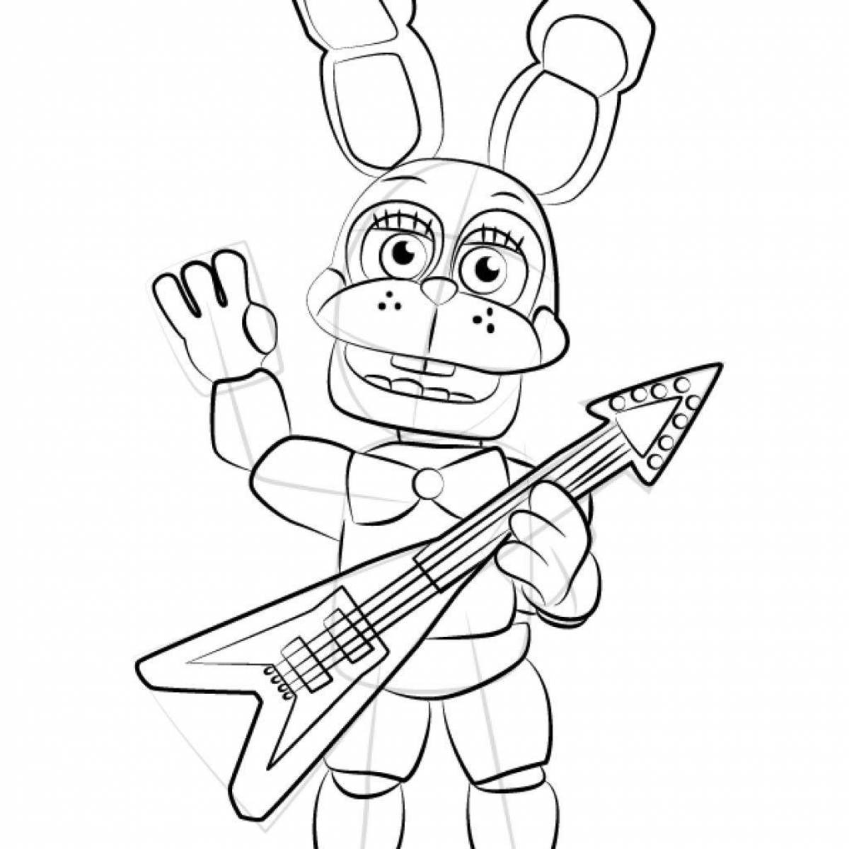Bonnie's outstanding rock star coloring page