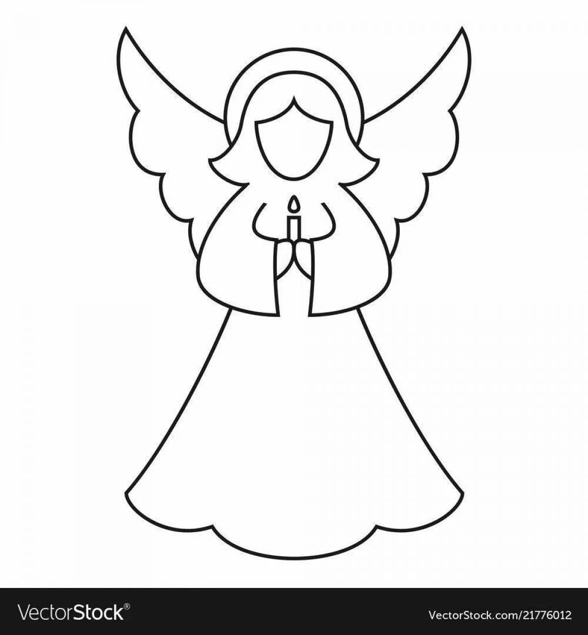 Sky christmas angel coloring page
