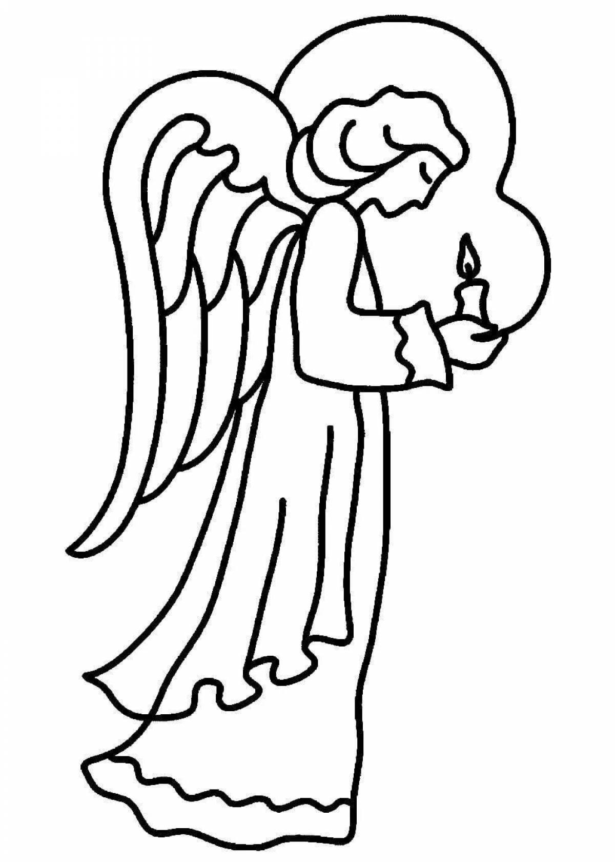 Divine Christmas angel coloring page