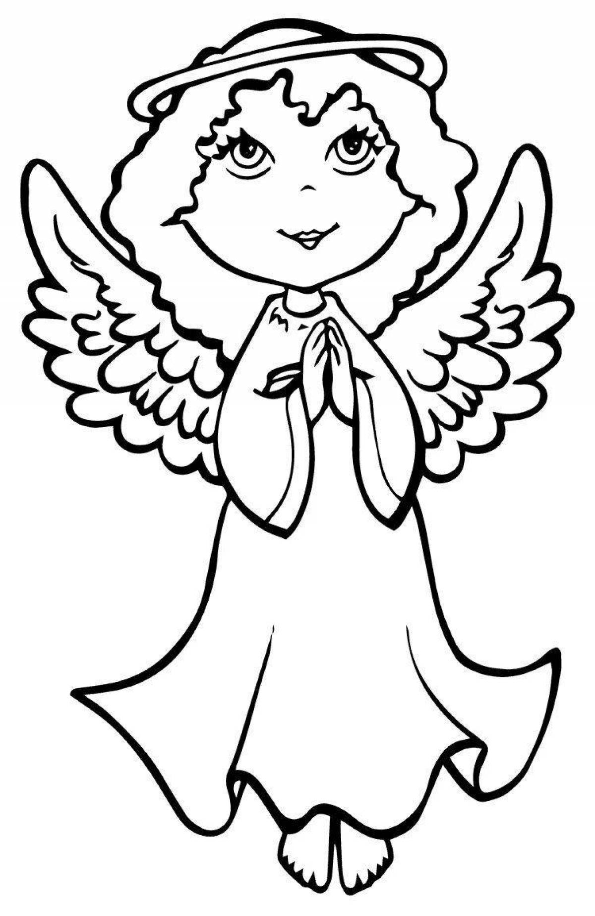 Great Christmas angel coloring page