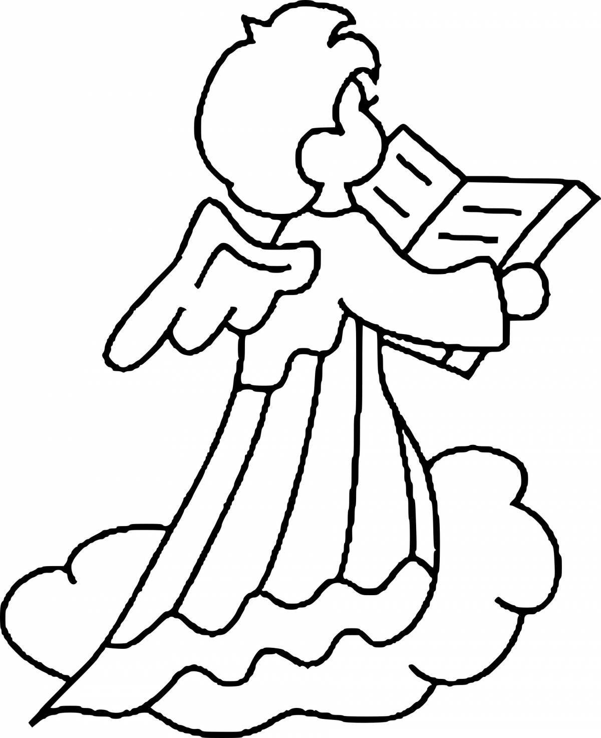 Luxury Christmas angel coloring page