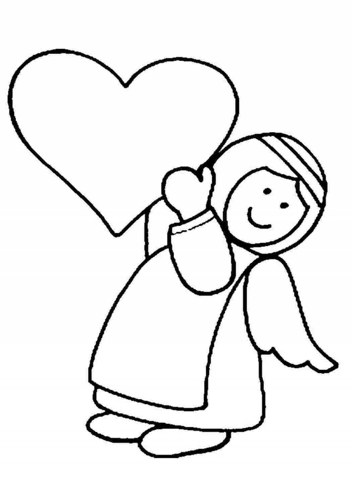 Glitter Christmas angel coloring page